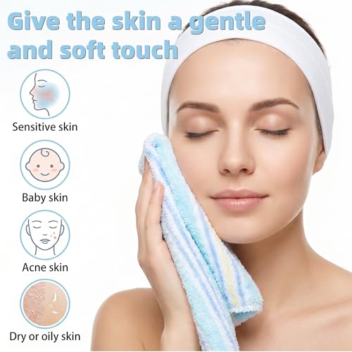 20-Pack Cotton Washcloths, 10x10 Inch Soft Reusable Face Towels