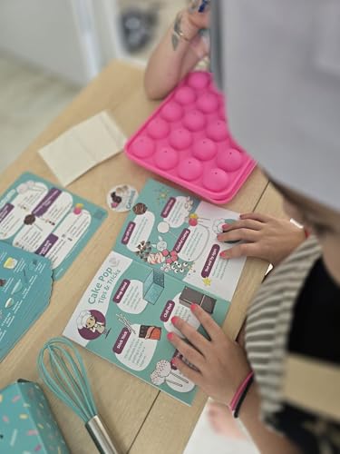 Kids Cake Pop Maker Kit with Reusable Baking Tools and Recipe Cards