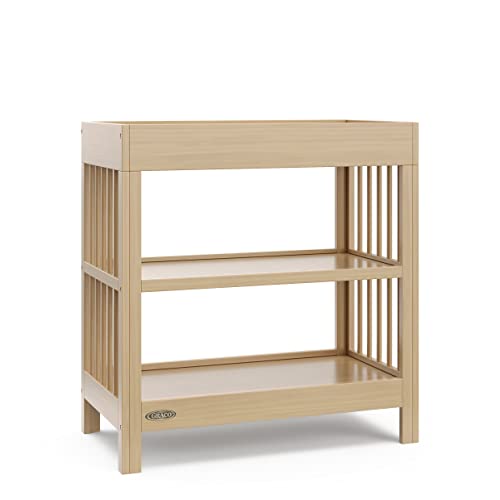 Modern Nursery Changing Table with Storage Shelves and Changing Pad