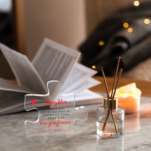 Daughter Gifts from Mom Engraved Acrylic Desk Decor Sign - Perfect for Birthday, Christmas, Graduation - Variation: Daughter
