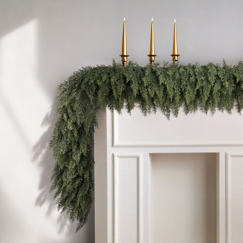 9ft Real Touch Artificial Cedar Garland for Christmas Holiday Decor