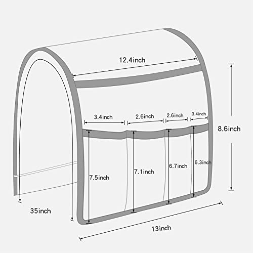 Non-Slip Sofa Armrest Organizer with 5 Pockets for Remote and Tablet