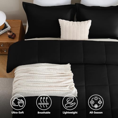 Queen Comforter Set - 3-Piece Box-Stitched Down Alternative Bedding