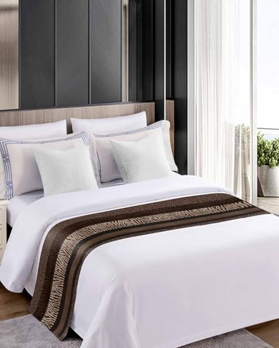 Queen Satin Bed Runner - Animal Print Decorative Scarf Protector (83 x 20 in)