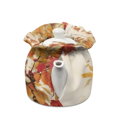 Insulated Tea Cozy for Teapots - Fall Leaf Butterfly Thermal Kettle Cover