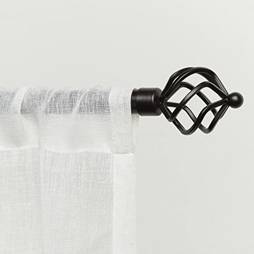 Adjustable Curtain Rod Set, 1-Inch Diameter, 66-120 Inches, Matte Bronze