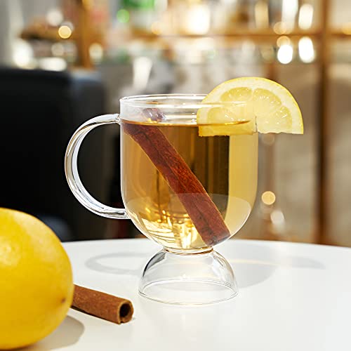 Viski Irish Coffee Glasses Set of 2 - Clear Hot Todddy Mug for Mulled Wine & Spirits