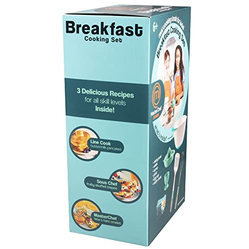 Kids Breakfast Cooking Set - 6-Piece Real Kitchen Tool Kit with Recipes