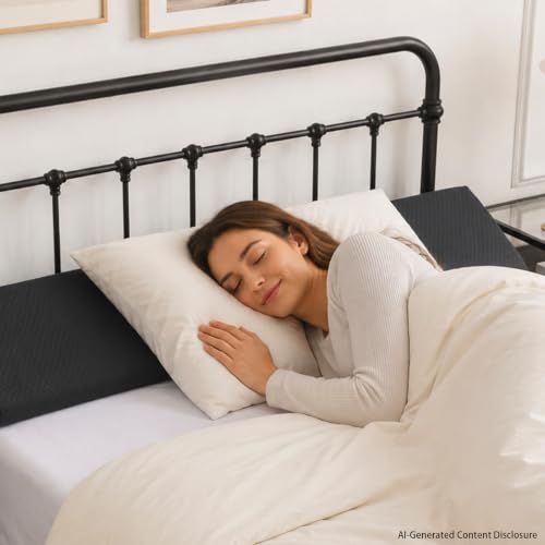 Twin Bed Wedge Pillow for Headboard Gap Filler - High-Density Foam