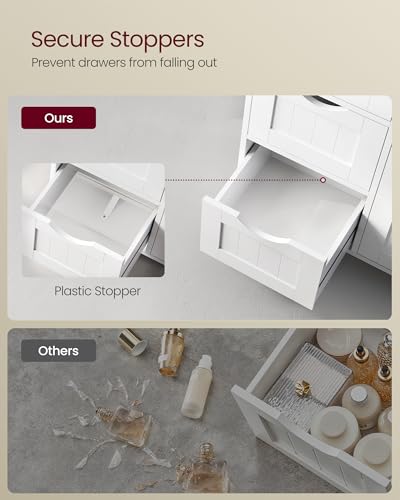 Freestanding Floor Storage Cabinet with 4 Drawers and Adjustable Shelf