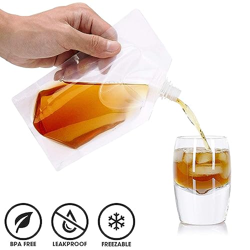 Vignee 10-Piece Cruise Liquor Flask Kit with 32oz, 16oz, 8oz Reusable Plastic Flasks & Funnel