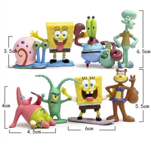 8-Piece Cartoon Character Figure Set - 1.5-inch Miniature Cake Toppers