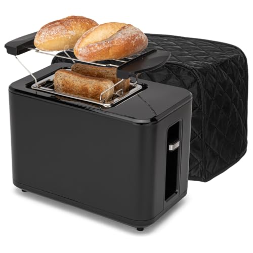 2-Slice Toaster Cover, Black Non-Woven Dustproof Kitchen Appliance Protector
