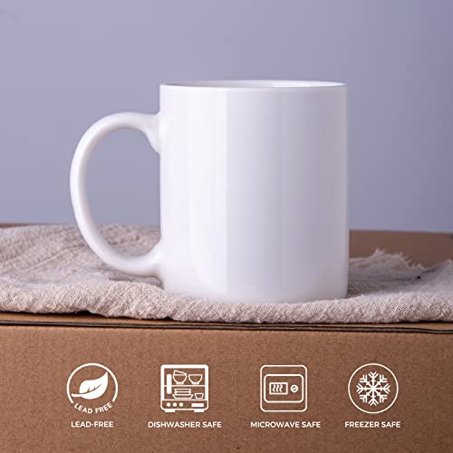 Off White GBhome 12 oz Ceramic Coffee Mug Set of 12 - Durable & Microwave Safe