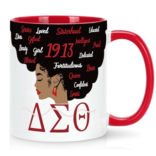 Toshiy Dst Sorority Mug Red 11oz - Delta Sorority Gifts for Women
