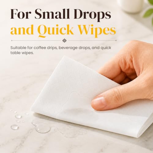 JOWLOT Disposable Cocktail Napkins 200 Count - 2-Ply White Beverage & Party Napkins