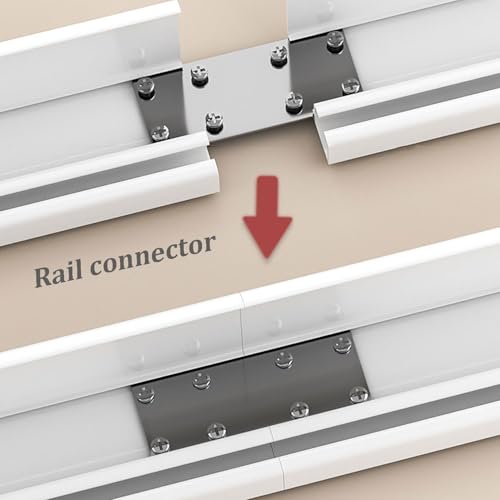 Heavy-Duty Dual Curtain Track with Pelmet Box, 7.9ft Wall-Mount Rail