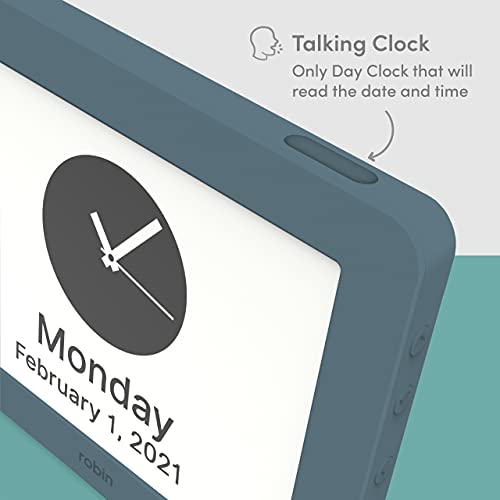 Robin Day Clock 2026 Winter Day - 8-Inch Digital Calendar & Talking Alarm for Seniors