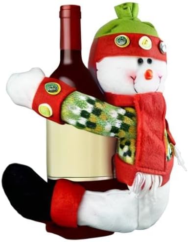 Skiennix Christmas Tree Topper Snowman - Unique Holiday Decor | Versatile Curtain Tie & Wine Bottle Hugger, Red/White/Green