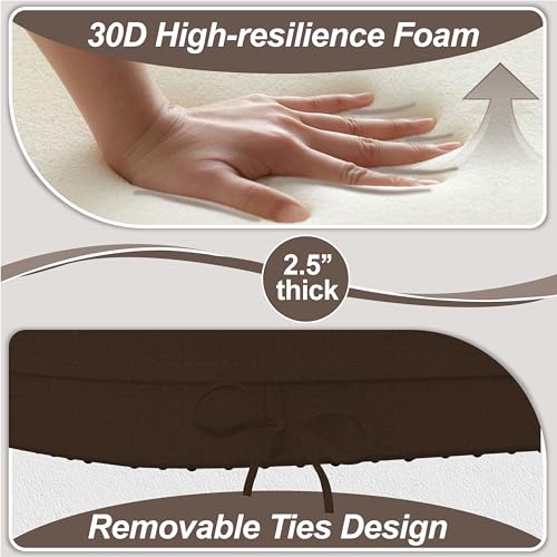 6-Pack Waterproof Dining Chair Cushions, 17x16 Inch Thick Foam Seat Pads