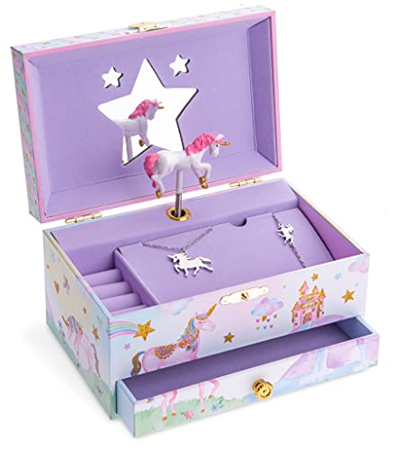 Unicorn Musical Jewelry Box for Girls with Necklace and Bracelet Set