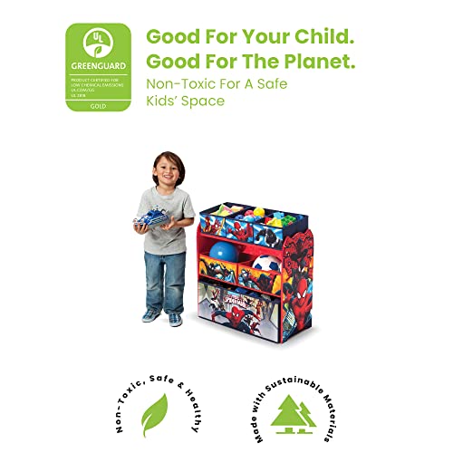 Superhero Themed 6-Bin Toy Organizer for Kids