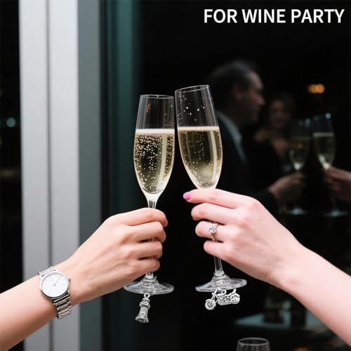 Travel Themed Wine Glass Charms 17 pcs - Party Drink Markers & Decorations