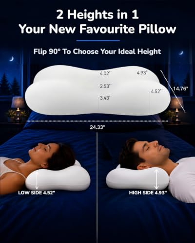 Cervical Neck Pillow for Sleeping - Ergonomic Memory Foam Support