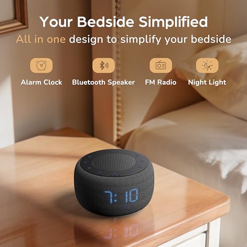 Digital Alarm Clock with Bluetooth Speaker, FM Radio and Night Light