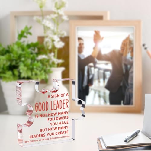 Thank You Leader Gift - Bosses Day Desk Sign for Leader, Supervisor