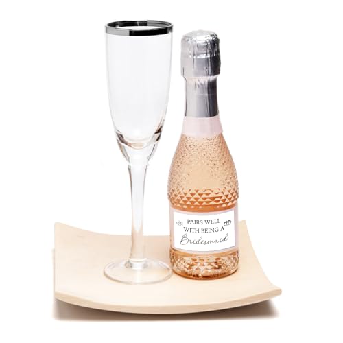 Bridesmaid Proposal Champagne Labels - 10 Waterproof Mini Stickers for Wedding & Bachelorette Party
