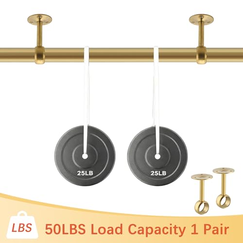 Heavy Duty 1-Inch Curtain Rod Brackets - Ceiling or Wall Mount, 4 Pack