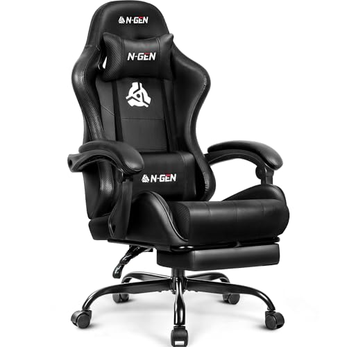 Ergonomic High-Back Gaming Desk Chair with Footrest & Lumbar Support