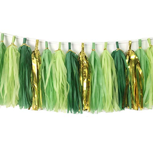 20pcs Green Tissue Paper Tassel Garland Set for Wedding Party Decor