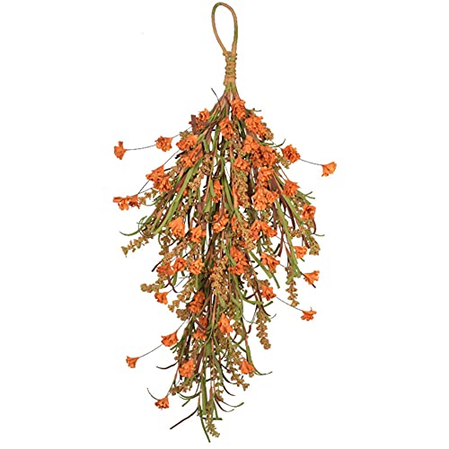 25 Inch Autumn Harvest Wheat Swag, Artificial Floral Garland for Door