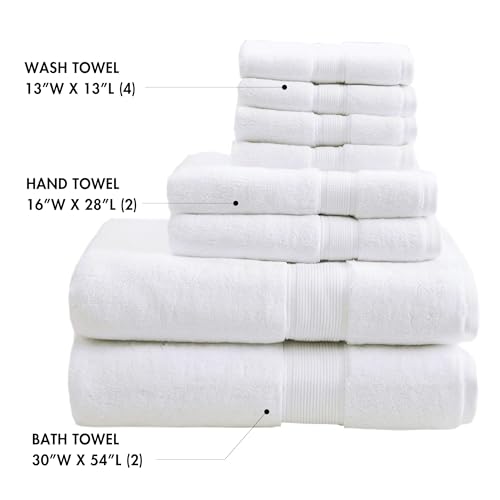 8-Piece 800GSM Cotton Bath Towel Set, Luxury Absorbent Spa Towels