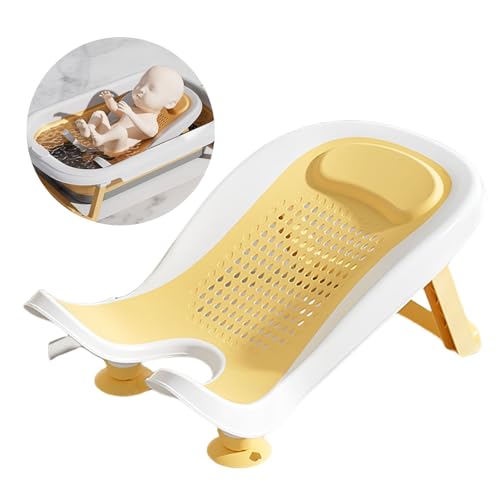 Foldable Infant Bath Support Seat with Suction Cups for Sink and Tub