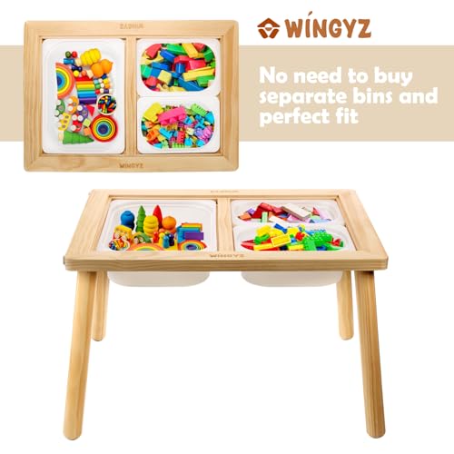 Kids Sensory Activity Table with 3 Storage Bins and Paper Holder