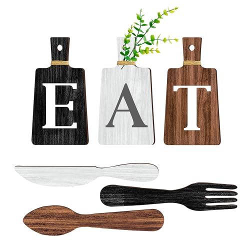6-Piece Rustic Farmhouse Kitchen Wall Decor Wooden Hanging Sign Set