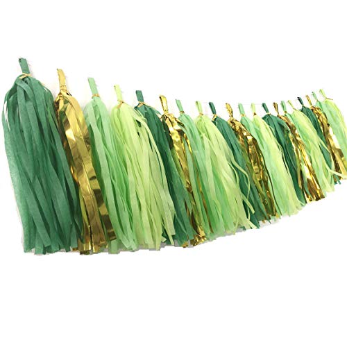 20pcs Green Tissue Paper Tassel Garland Set for Wedding Party Decor