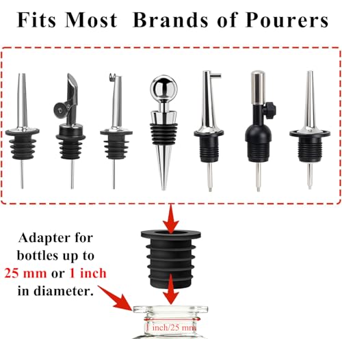 750ml Silver Olive Oil Pour Spout Set with Adapters for Bottles - KIBARTOL