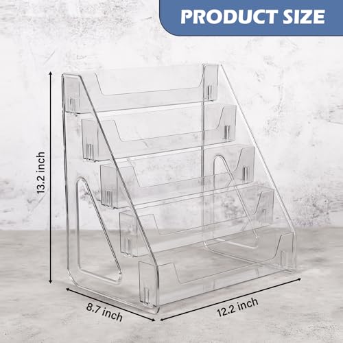 5-Tier Acrylic Card Display Stand for Greeting Cards, Postcards & Stickers