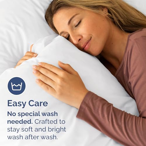 CGK Unlimited Queen Pillow Cases Set of 2 - Ultra Soft Microfiber Hotel Quality Pillowcase Covers White