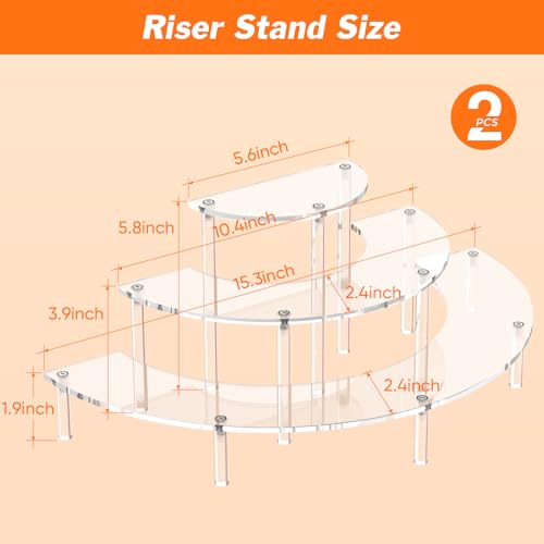 3-Tier Acrylic Display Risers - Half Moon Cupcake and Perfume Organizer