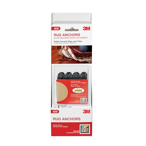 Non-Slip Rug Gripper Strips for Carpet Corners, 4 Pair Pack