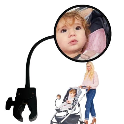 Universal Stroller Mirror for Baby - Shatter-Proof Rear-View Attachment