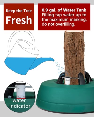 Real Christmas Tree Stand with Foot Pedal & Water Reservoir - Fits up to 10ft