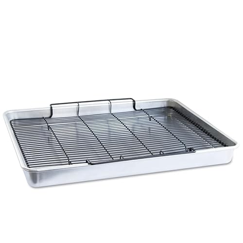 Nordic Ware Extra Large Oven Crisping Baking Tray, with Rack, Silver