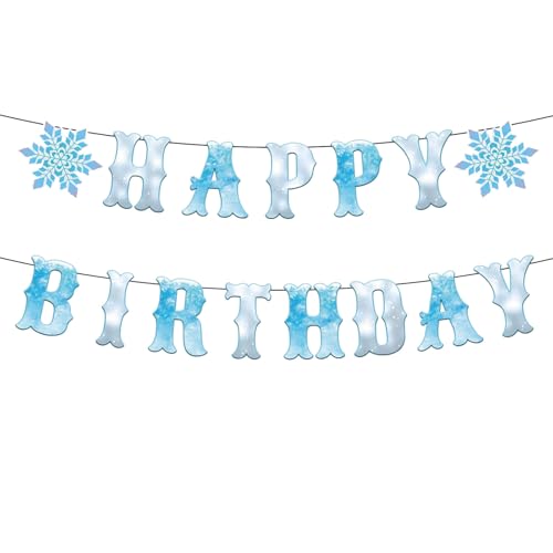 Frozen Snowflake Birthday Banner - Winter Wonderland Party Decor