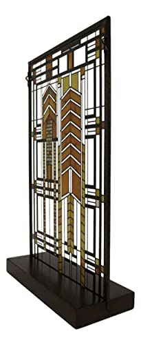Frank Lloyd Wright Autumn Sumac Stained Glass Panel - 10" x 6.5"